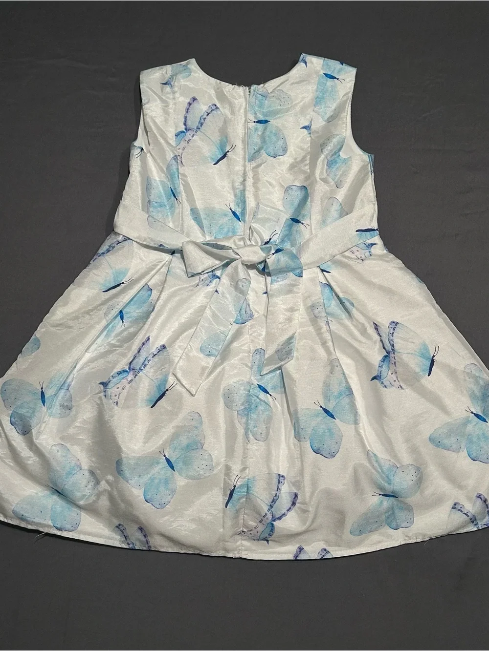 Samara White & Blue Butterfly Print Party Dress